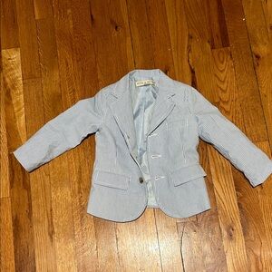 Chic Pinstripe Kids Blazer in Blue and White